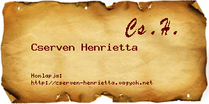Cserven Henrietta névjegykártya